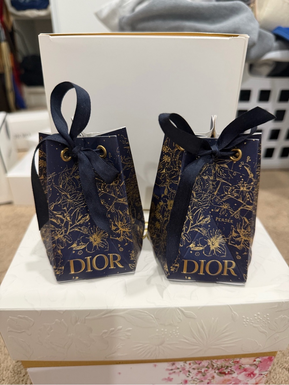 Dior Navy & Gold Ornament Gift Bag - HOLIDAY LIMITED EDITION